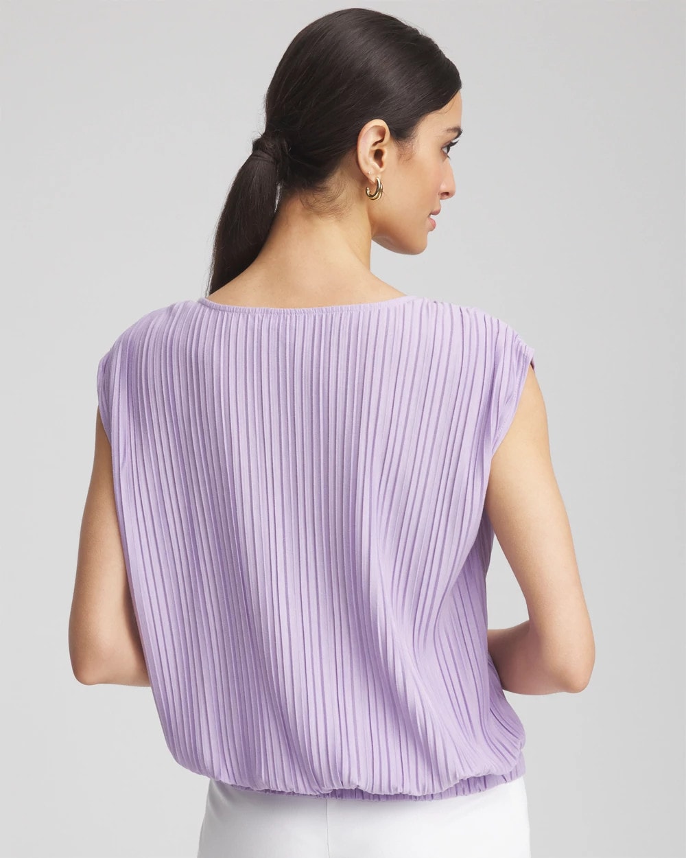 Chico's Women | Pleated Bubble-Hem Tee GENTLE LAVENDER