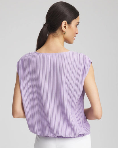 Chico's Women | Pleated Bubble-Hem Tee GENTLE LAVENDER
