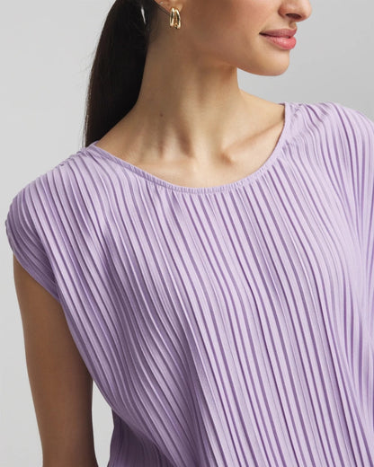 Chico's Women | Pleated Bubble-Hem Tee GENTLE LAVENDER
