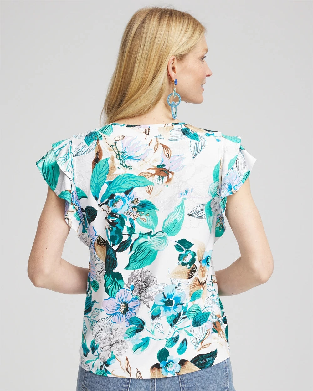 Chico's Women | Touch of Cool™ Flutter Sleeve Tee ALABASTER
