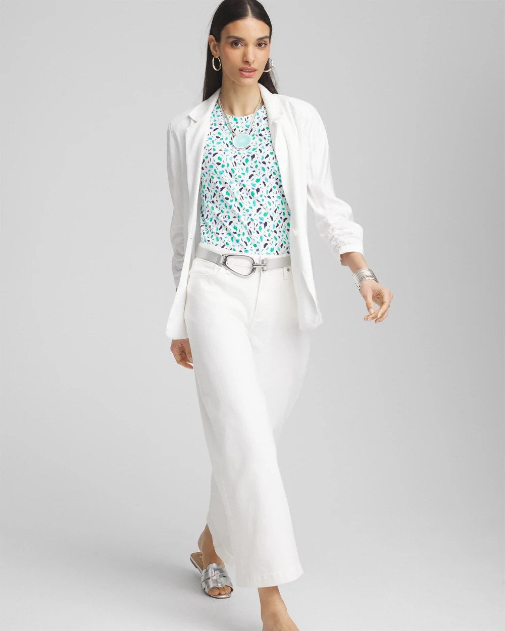 Chico's Women | Polka-Dot Crewneck Perfect Tee ALABASTER