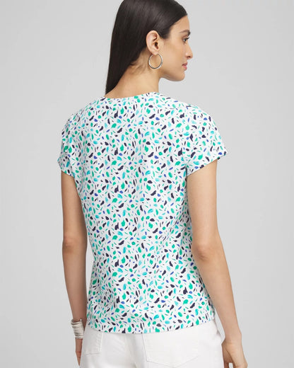 Chico's Women | Polka-Dot Crewneck Perfect Tee ALABASTER