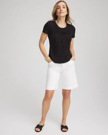 Chico's Women | Jersey Knit Ruched Front Tee BLACK