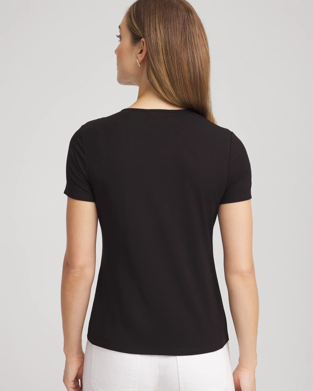 Chico's Women | Jersey Knit Ruched Front Tee BLACK