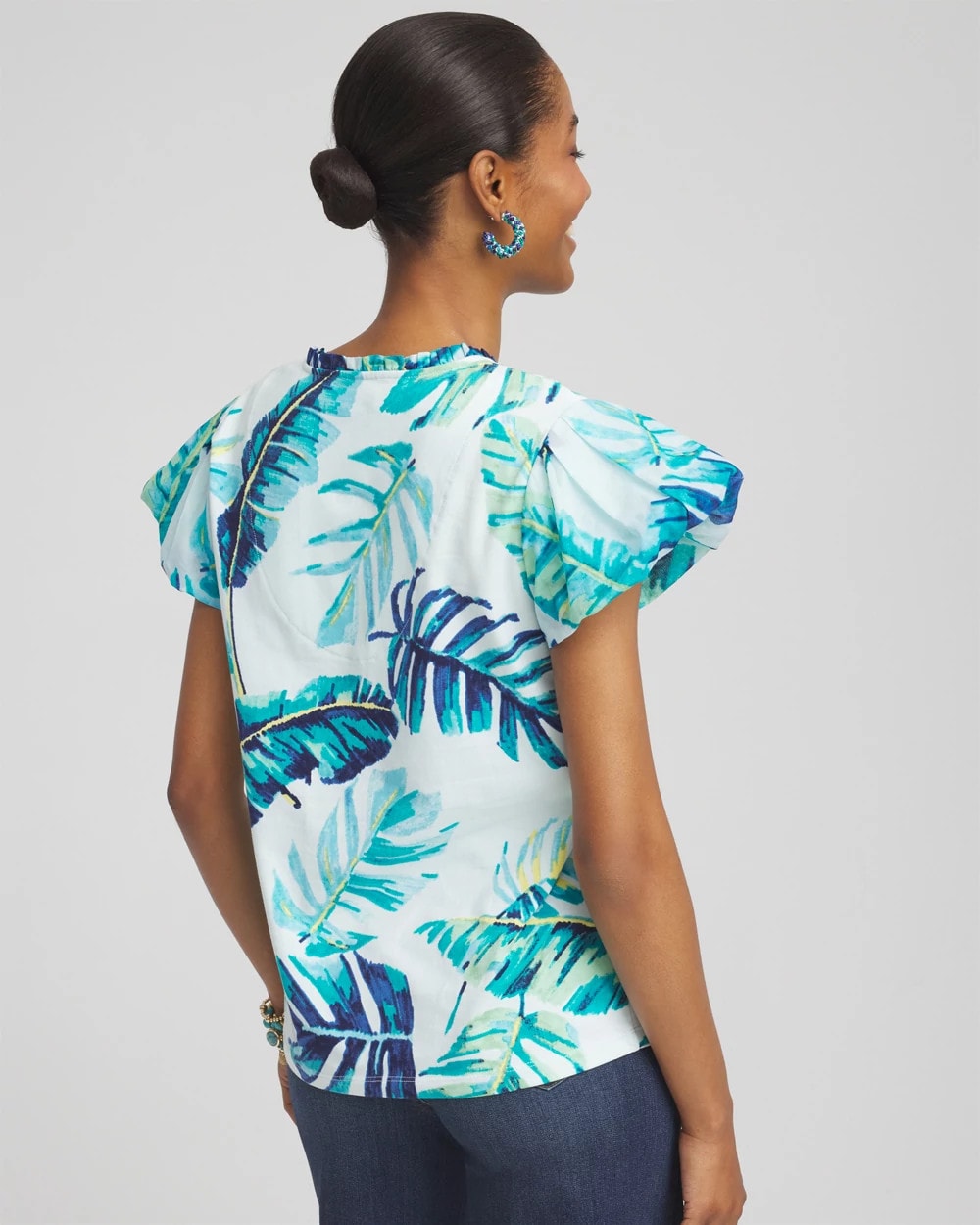Chico's Women | Notch Neck Cap Sleeve Tee PARADISO BLUE