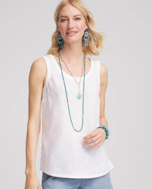 Chico's Women | Sleeveless Linen Tank Top ALABASTER