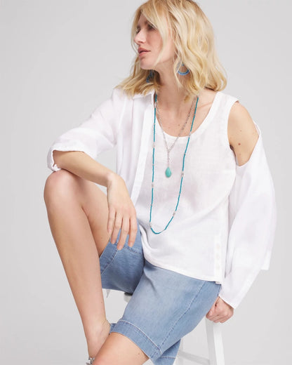 Chico's Women | Sleeveless Linen Tank Top ALABASTER