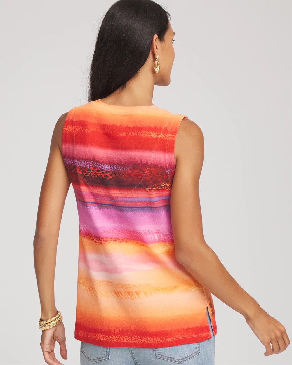 Chico's Women | Rio Sunset Sleeveless Tank RED GLOW