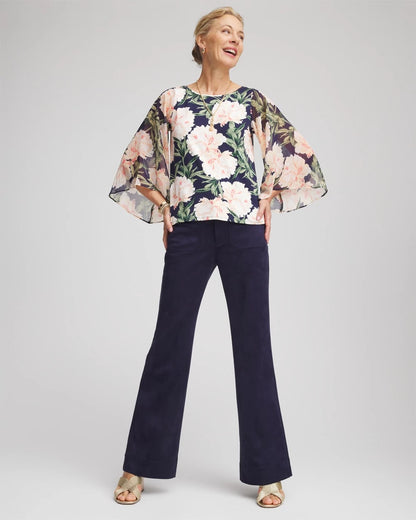 Chico's Women | Georgette Angel-Sleeved Top DARKEST SPRUCE