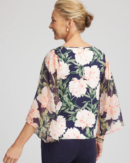 Chico's Women | Georgette Angel-Sleeved Top DARKEST SPRUCE