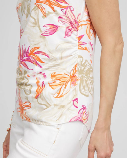 Chico's Women | Touch of Cool™ Tropical Floral Dolman Tee ALABASTER