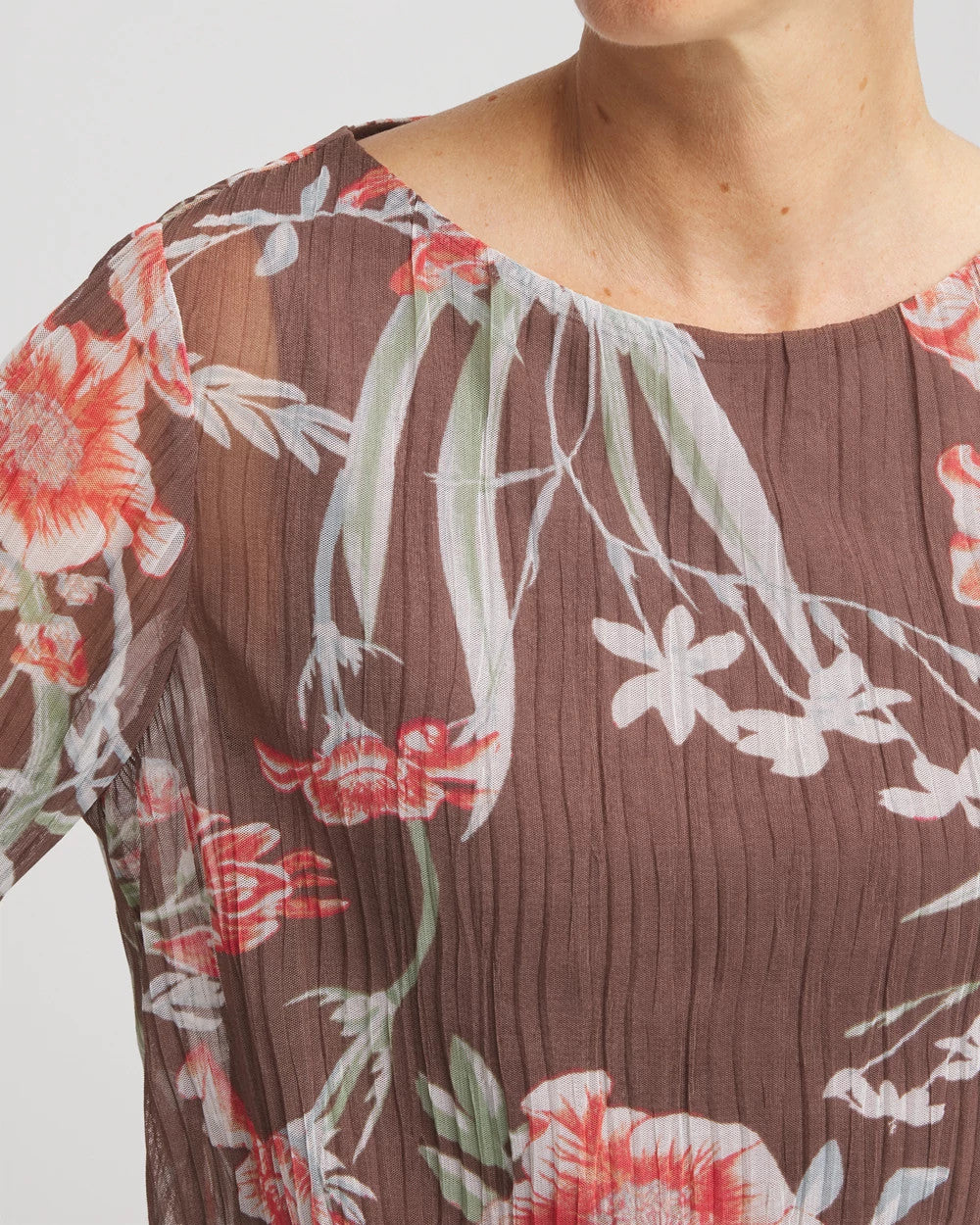 Chico's Women | Textured Banded-Hem Top DRIED MUSHROOM