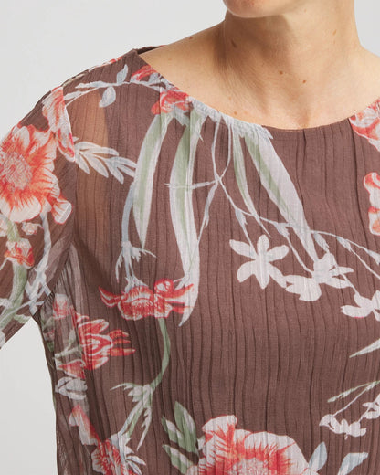 Chico's Women | Textured Banded-Hem Top DRIED MUSHROOM