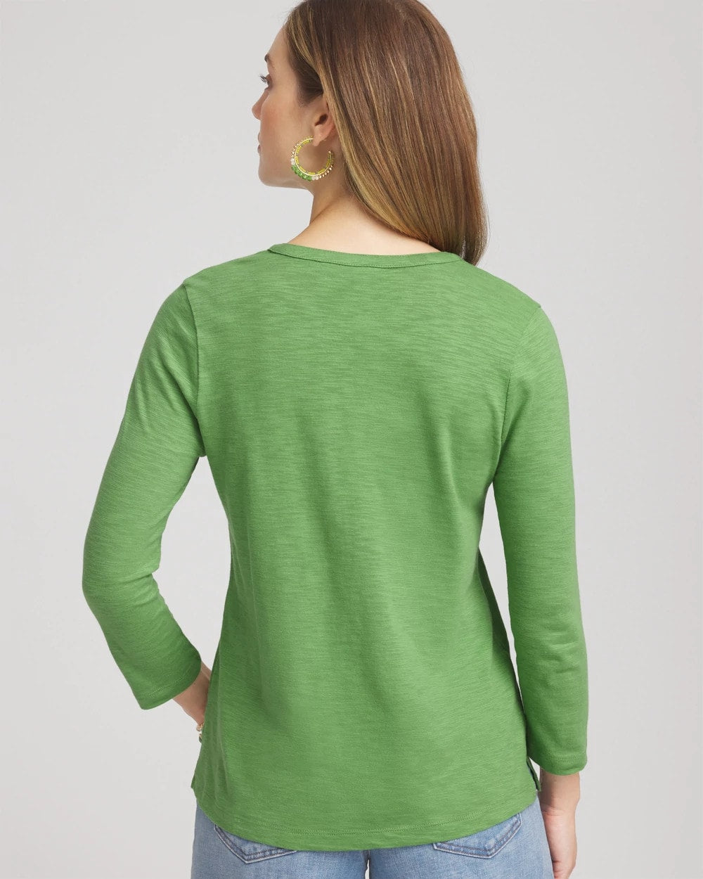 Chico's Women | Cotton Slub Henley Shirt SALTED LIME