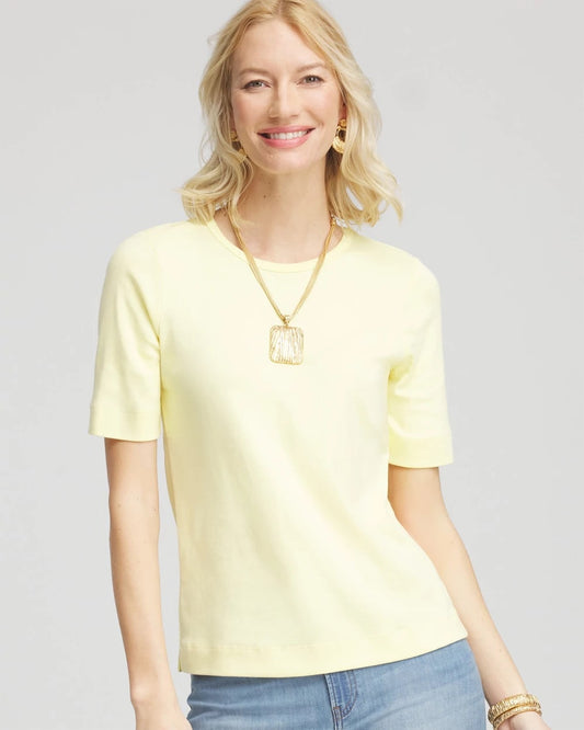 Chico's Women | Classic Fit Pima Cotton Tee BRIGHT YELLOW