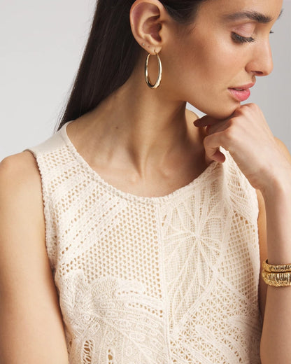 Chico's Women | Island Crochet Lace Tank GLISTENING SAND