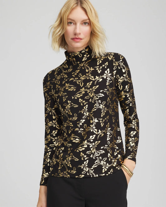 Chico's Women | Touch of Cool™ Mockneck Layering Tee BLACK