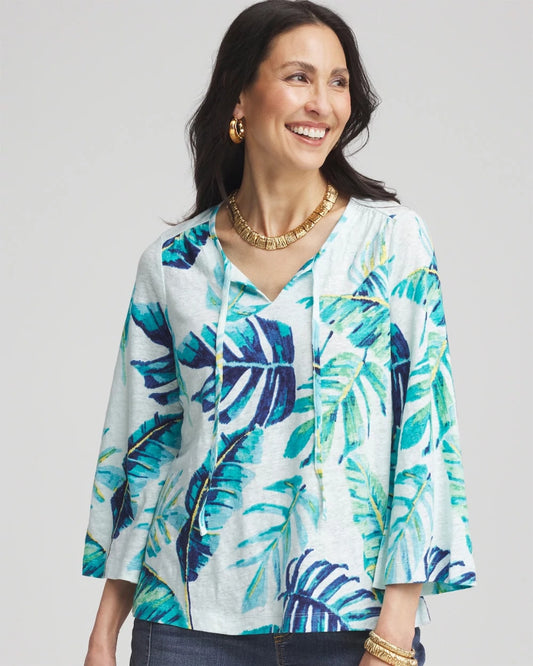 Chico's Women | Tie-Front Forward Seam Top PARADISO BLUE