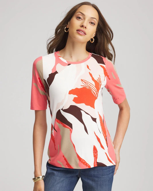 Chico's Women | Touch of Cool™ Elbow-Sleeve Perfect Tee SIESTA ROSE