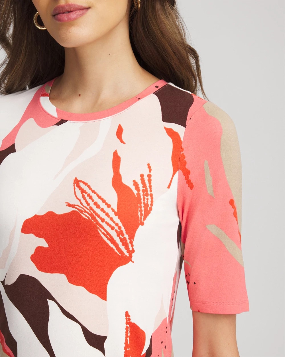 Chico's Women | Touch of Cool™ Elbow-Sleeve Perfect Tee SIESTA ROSE