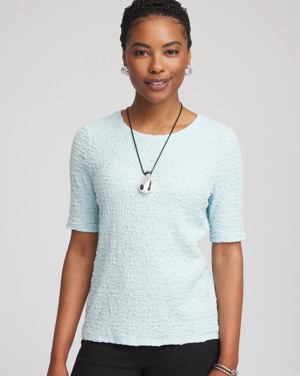 Chico's Women | Textured Short-Sleeve Tee BLUE MENTHE