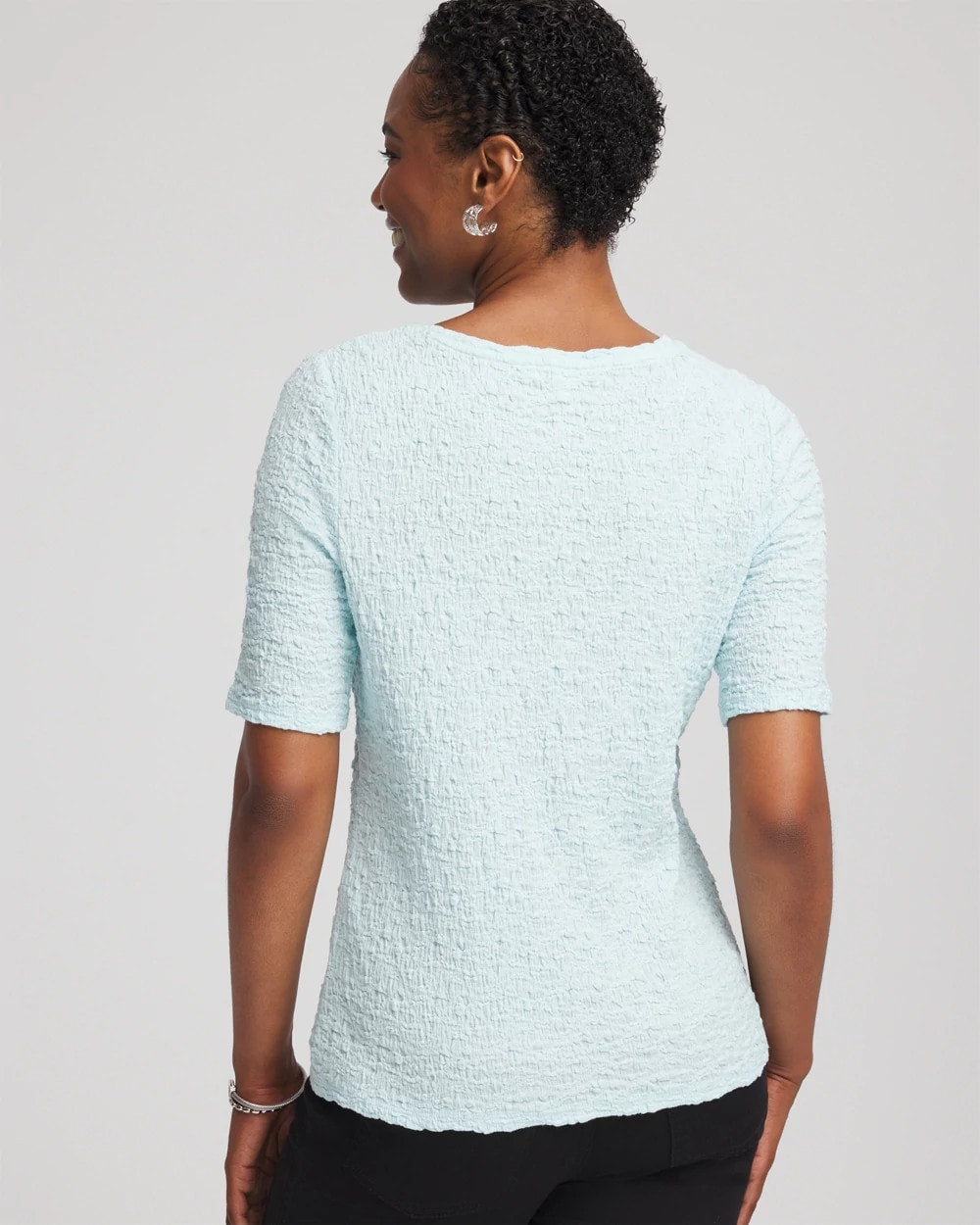 Chico's Women | Textured Short-Sleeve Tee BLUE MENTHE