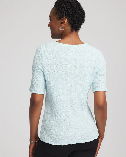 Chico's Women | Textured Short-Sleeve Tee BLUE MENTHE