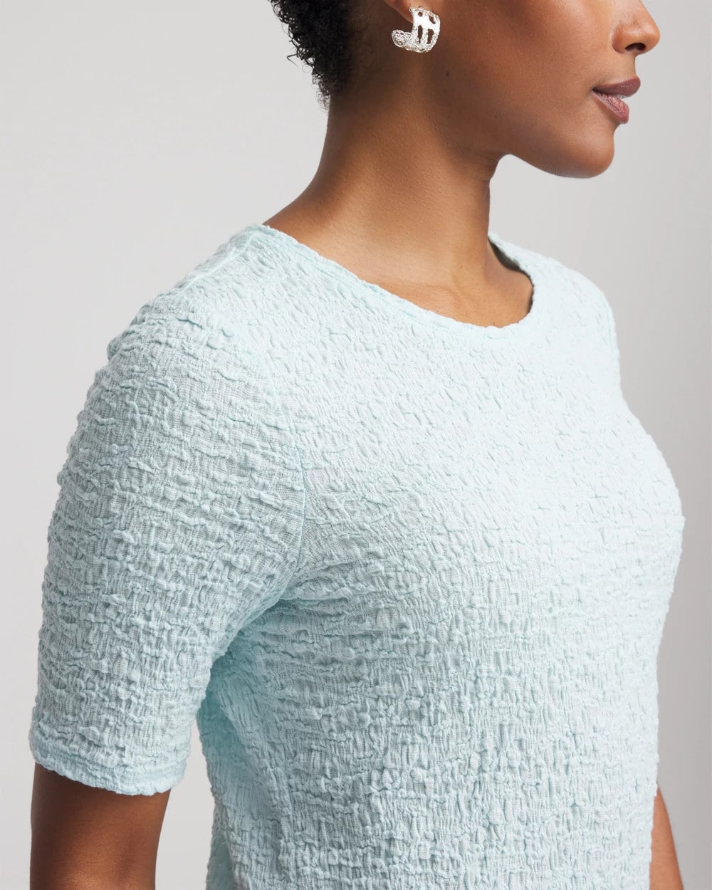 Chico's Women | Textured Short-Sleeve Tee BLUE MENTHE