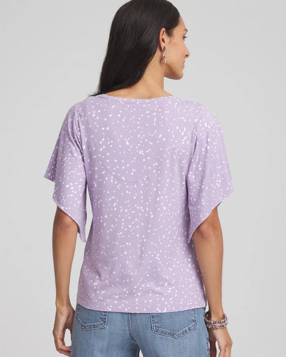 Chico's Women | Touch of Cool™ Handkerchief-Sleeve V-Neck Tee GENTLE LAVENDER