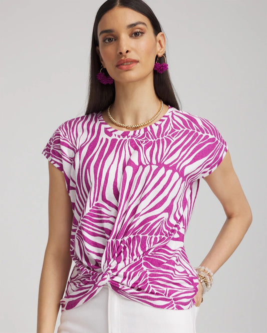 Chico's Women | Jungle Inverted Knot Front Tee AFRICAN VIOLET