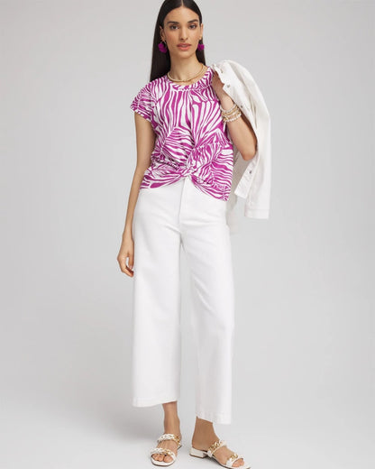 Chico's Women | Jungle Inverted Knot Front Tee AFRICAN VIOLET