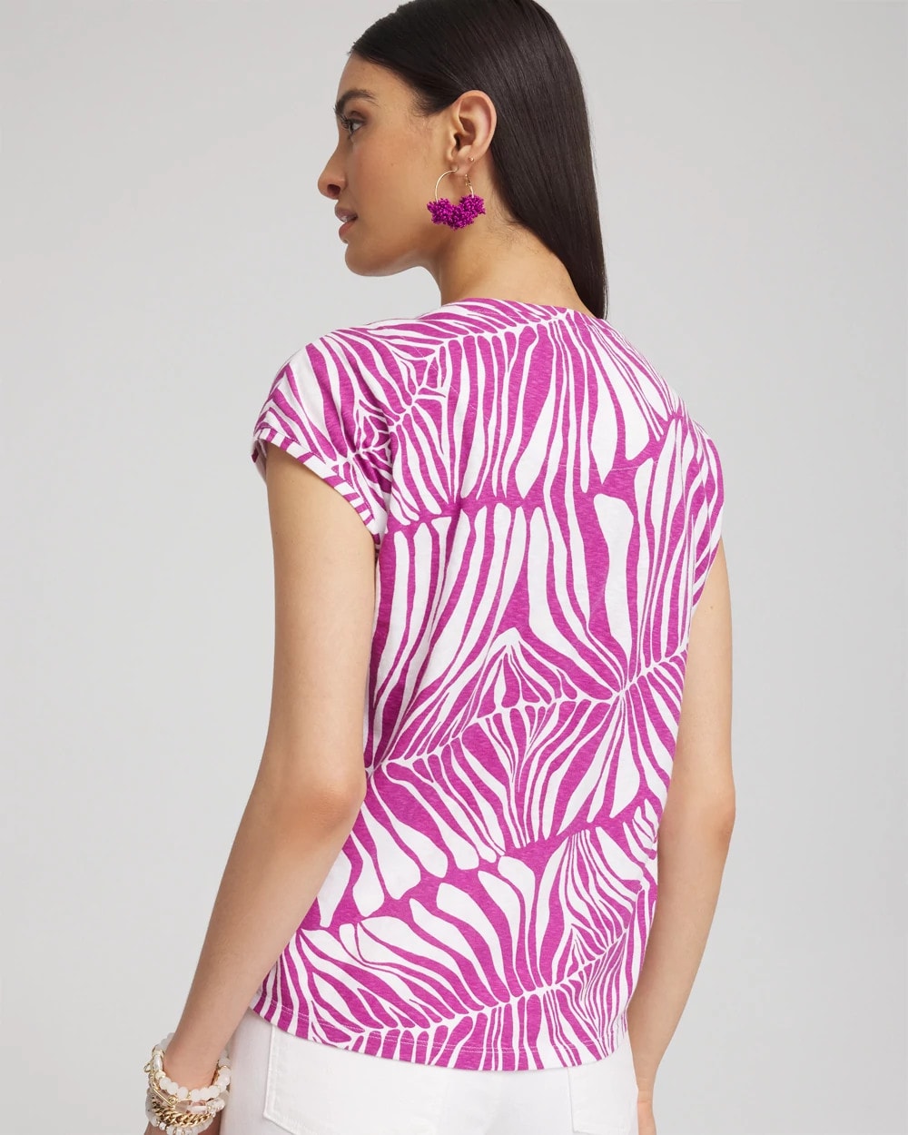 Chico's Women | Jungle Inverted Knot Front Tee AFRICAN VIOLET