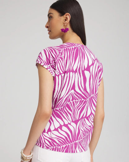 Chico's Women | Jungle Inverted Knot Front Tee AFRICAN VIOLET