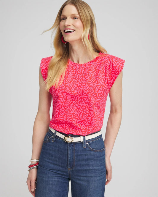 Chico's Women | Island Tuck Sleeve Tee WATERMELON PUNCH