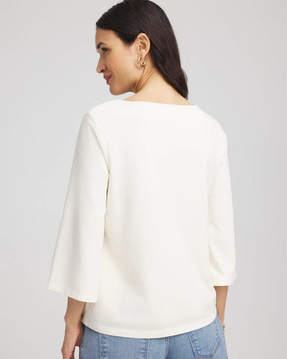 Chico's Women | Soutache Embroidered Wildflower Top ECRU