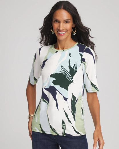 Chico's Women | Touch of Cool™ Elbow-Sleeve Perfect Tee SAGE MEADOW