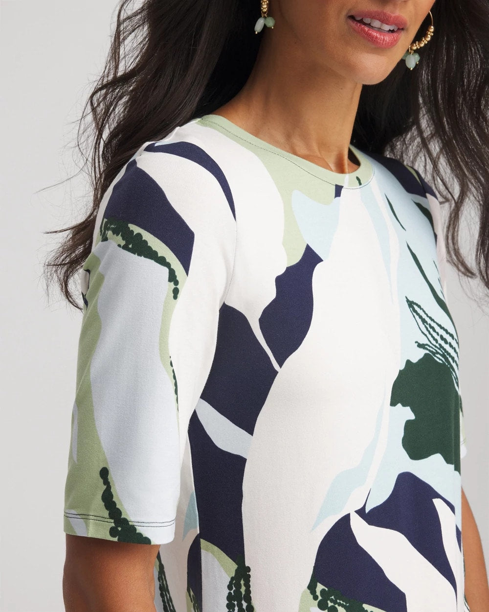 Chico's Women | Touch of Cool™ Elbow-Sleeve Perfect Tee SAGE MEADOW