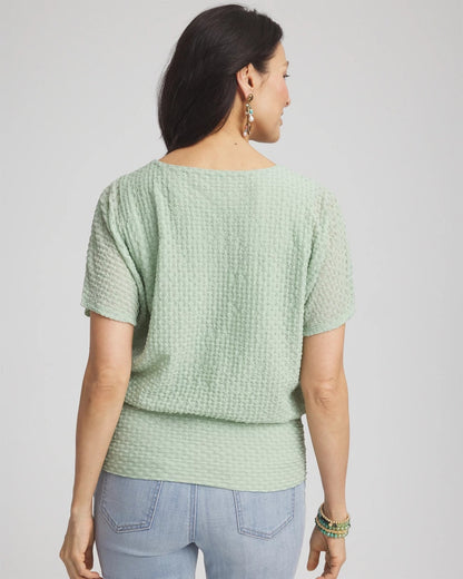 Chico's Women | Jacquard Banded Hem Top MOROCCAN MINT