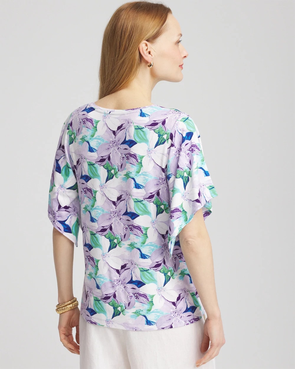 Chico's Women | Touch of Cool™ Lily Handkerchief-Sleeve V-Neck Tee GENTLE LAVENDER