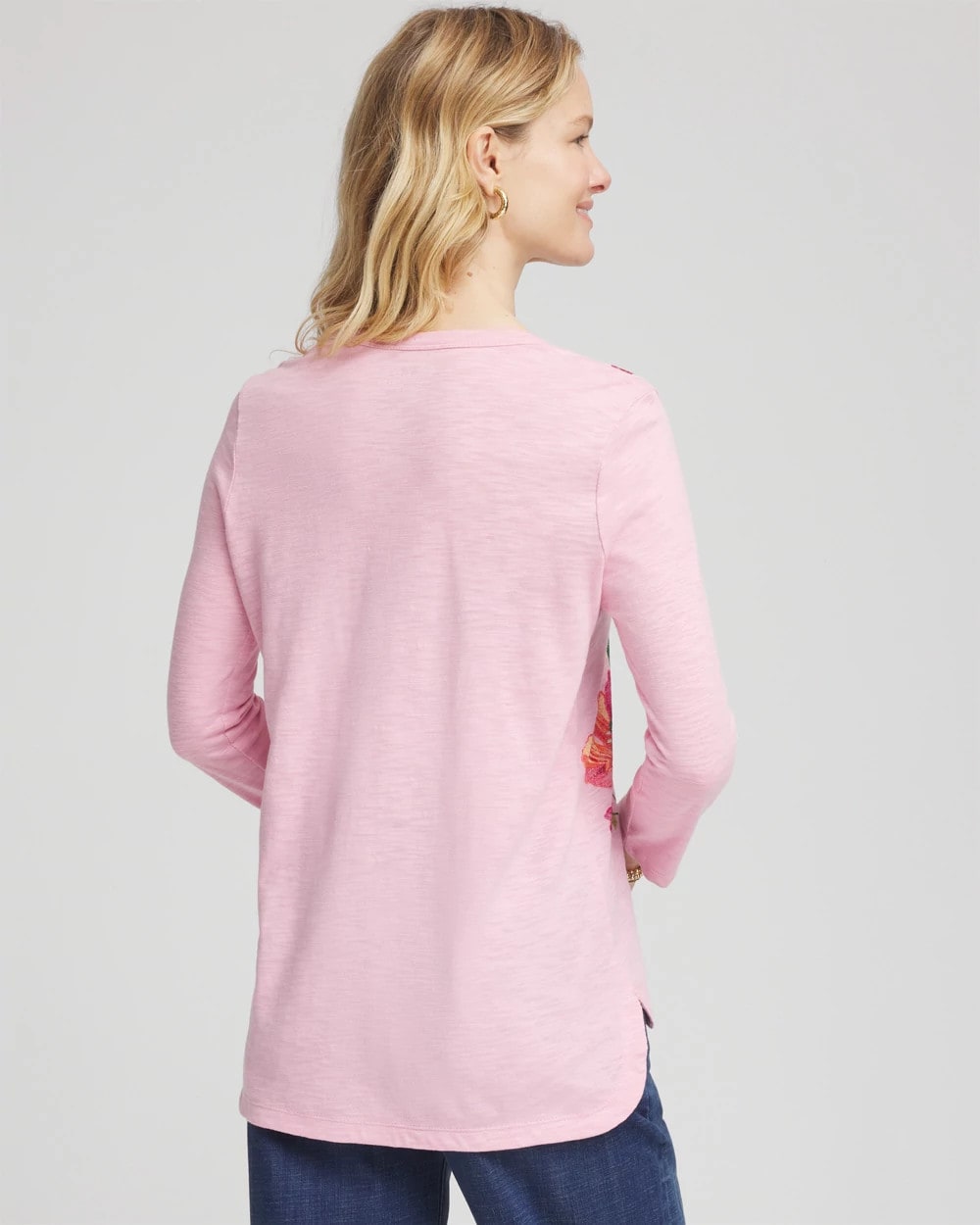 Chico's Women | Floral 3/4 Sleeve Tee ROSE SHADOW