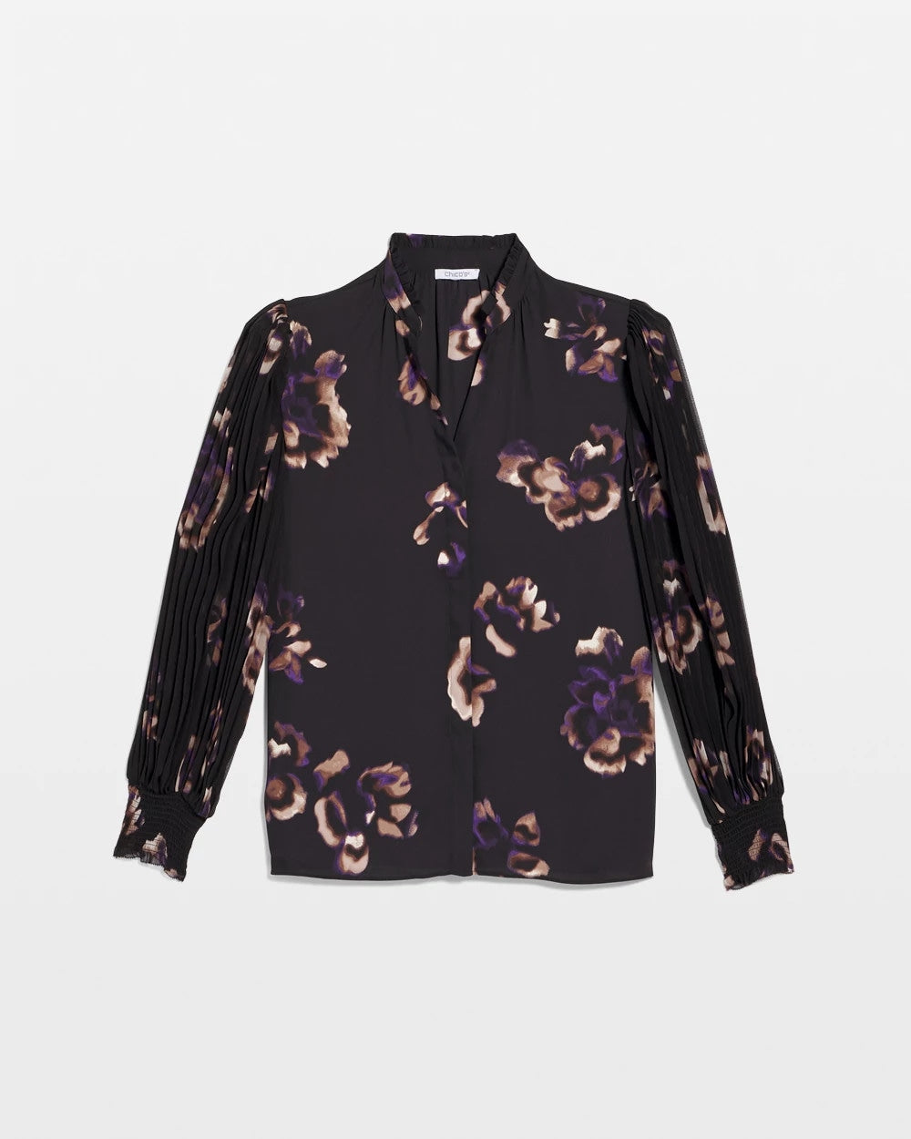 Chico's Women | Fjord Flora Opaque Crepe Blouse BLACK