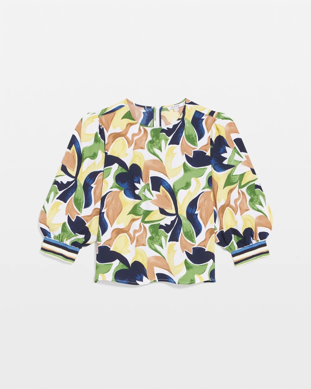 Chico's Women | Mod Blooms Matte Satin Pullover PANNA COTTA
