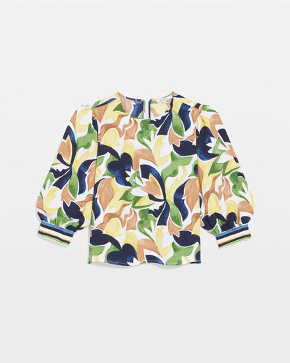 Chico's Women | Mod Blooms Matte Satin Pullover PANNA COTTA