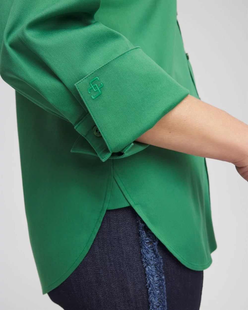 Chico's Women | No Iron™ Stretch Shirt JARDIN GREEN