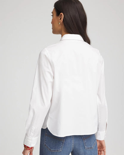 Chico's Women | Crystal Heart Poplin Shirt ALABASTER