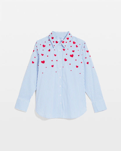 Chico's Women | V-Day Striped Poplin Shirt TIDAL BLUE