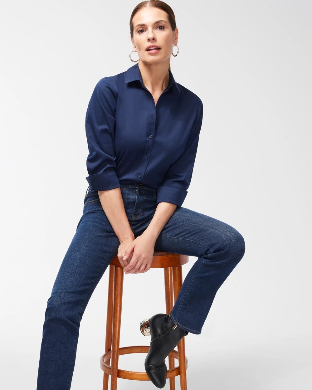Chico's Women | No Iron™ Stretch Shirt CLASSIC NAVY