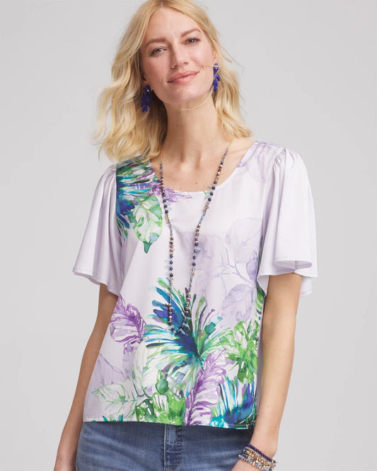 Chico's Women | Flutter Sleeve Satin Top VIOLET