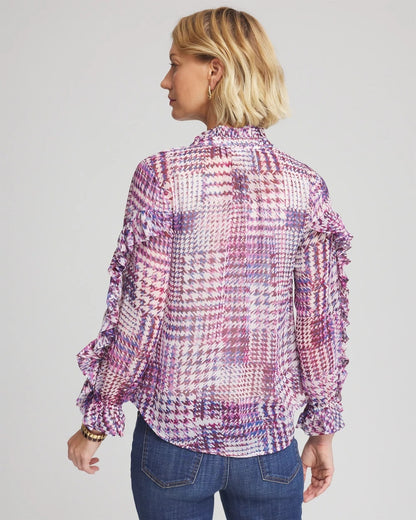 Chico's Women | Gingham-Print Georgette Blouse GOOSEBERRY