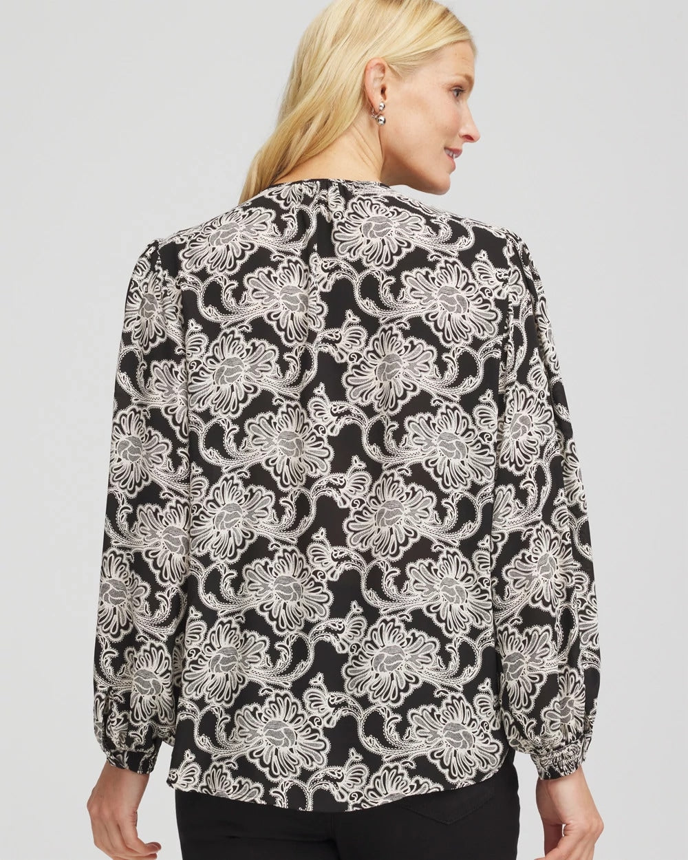 Chico's Women | Caviar Bead Georgette Blouse BLACK